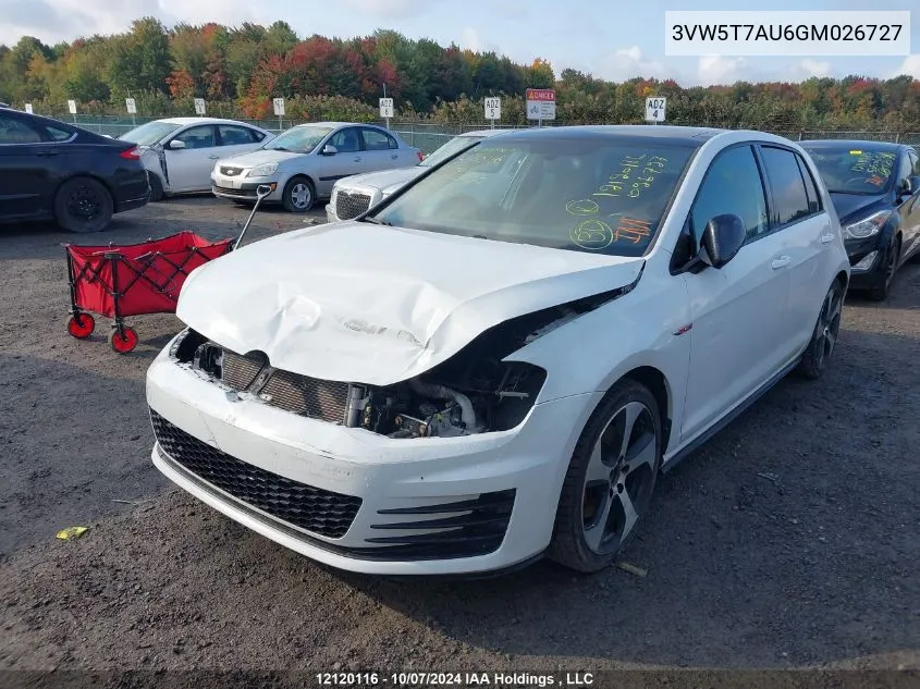 3VW5T7AU6GM026727 2016 Volkswagen Golf Gti