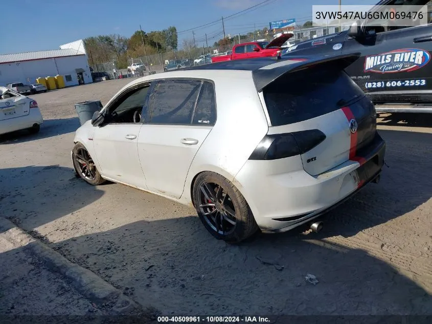 3VW547AU6GM069476 2016 Volkswagen Golf Gti Se W/Performance Package 4-Door