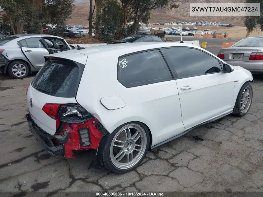 2016 Volkswagen Golf Gti S 2-Door VIN: 3VWYT7AU4GM047234 Lot: 40595836