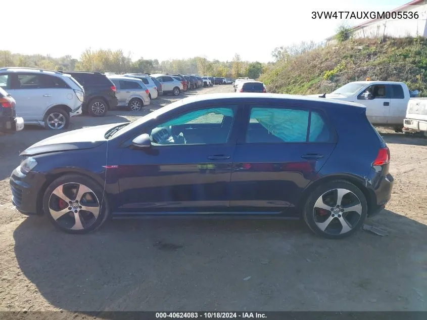 3VW4T7AUXGM005536 2016 Volkswagen Golf Gti Se 4-Door