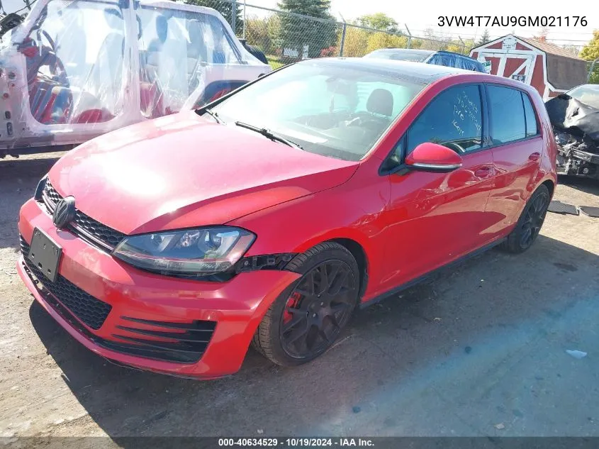 3VW4T7AU9GM021176 2016 Volkswagen Golf Gti Se 4-Door