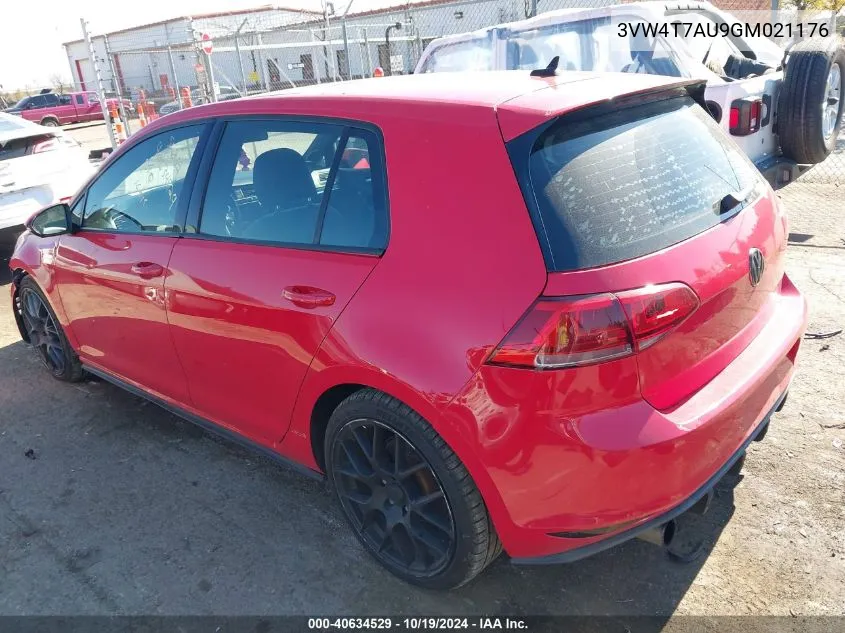 2016 Volkswagen Golf Gti Se 4-Door VIN: 3VW4T7AU9GM021176 Lot: 40634529