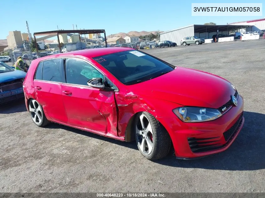 3VW5T7AU1GM057058 2016 Volkswagen Golf Gti S 4-Door