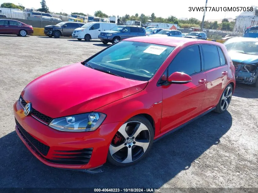 2016 Volkswagen Golf Gti S 4-Door VIN: 3VW5T7AU1GM057058 Lot: 40648223