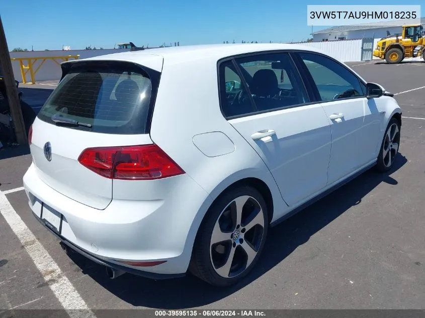 2017 Volkswagen Golf Gti Autobahn 4-Door/S 4-Door/Se 4-Door/Sport 4-Door VIN: 3VW5T7AU9HM018235 Lot: 39595135