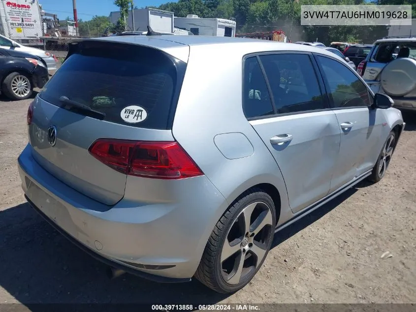 2017 Volkswagen Golf Gti Autobahn 4-Door/S 4-Door/Se 4-Door/Sport 4-Door VIN: 3VW4T7AU6HM019628 Lot: 39713858