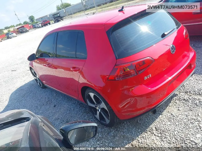 2017 Volkswagen Golf Gti Autobahn 4-Door/S 4-Door/Se 4-Door/Sport 4-Door VIN: 3VW4T7AU9HM073571 Lot: 40077618