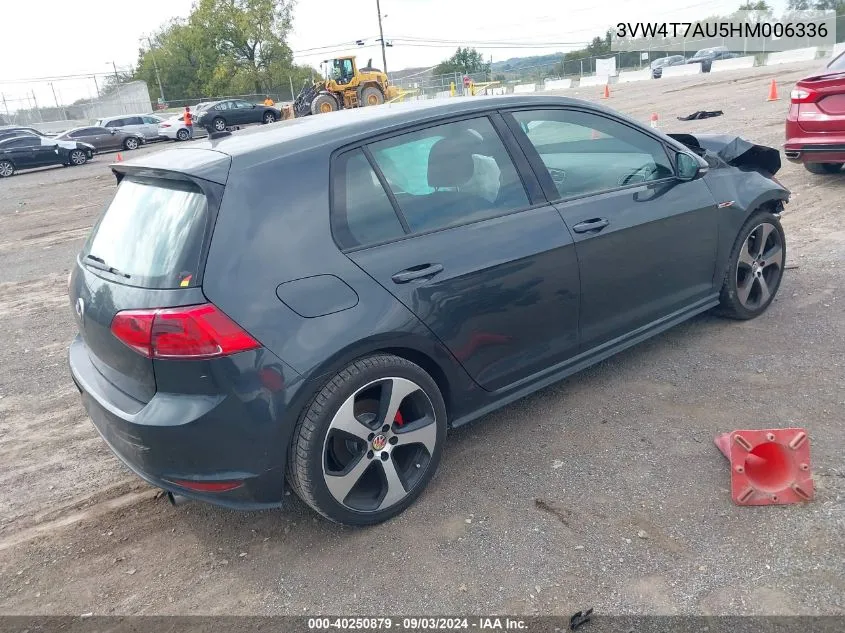 3VW4T7AU5HM006336 2017 Volkswagen Golf Gti S 4-Door