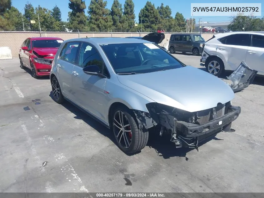 3VW547AU3HM025792 2017 Volkswagen Golf Gti