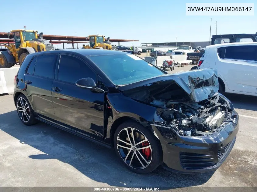 2017 Volkswagen Golf Gti Autobahn 4-Door/S 4-Door/Se 4-Door/Sport 4-Door VIN: 3VW447AU9HM066147 Lot: 40300796