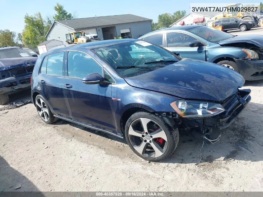 2017 Volkswagen Golf Gti Autobahn 4-Door/S 4-Door/Se 4-Door/Sport 4-Door VIN: 3VW4T7AU7HM029827 Lot: 40357528