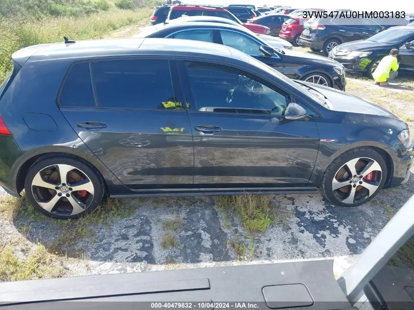 3VW547AU0HM003183 2017 Volkswagen Golf Gti Se 4-Door