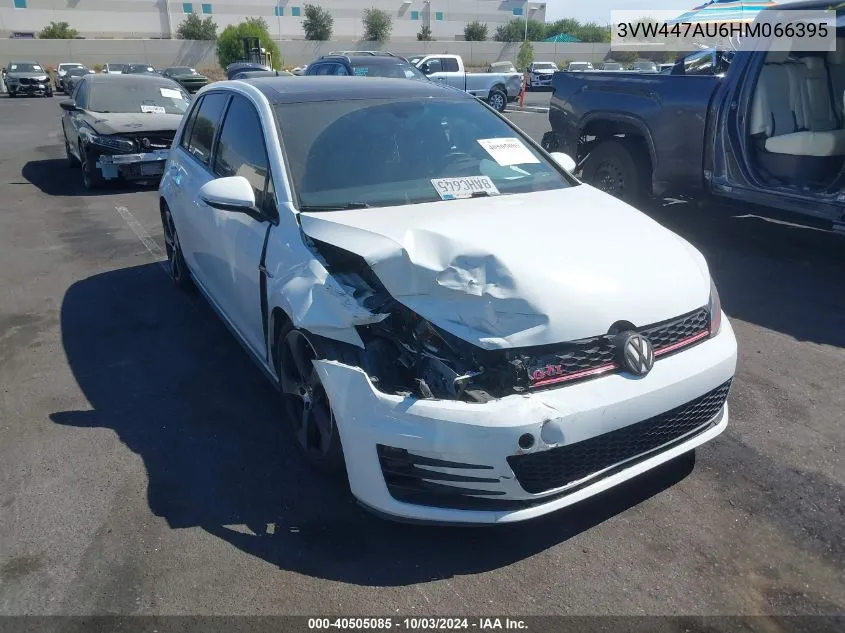 2017 Volkswagen Golf Gti Autobahn 4-Door/S 4-Door/Se 4-Door/Sport 4-Door VIN: 3VW447AU6HM066395 Lot: 40505085