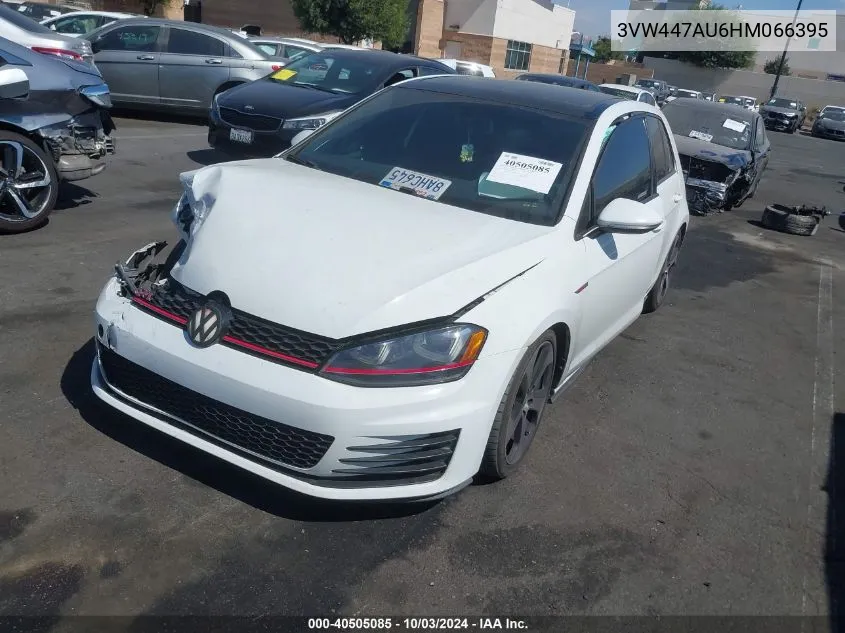 2017 Volkswagen Golf Gti Autobahn 4-Door/S 4-Door/Se 4-Door/Sport 4-Door VIN: 3VW447AU6HM066395 Lot: 40505085