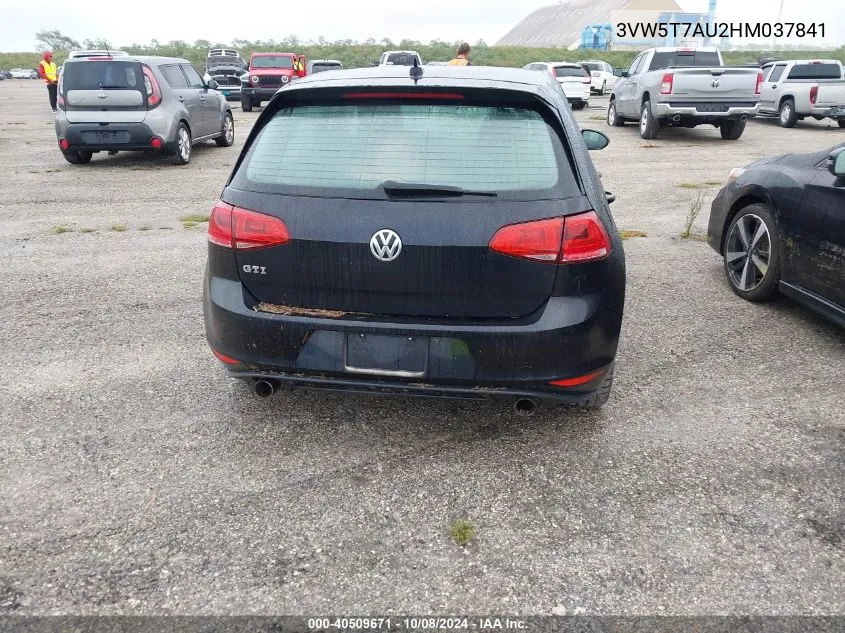 3VW5T7AU2HM037841 2017 Volkswagen Golf Gti S