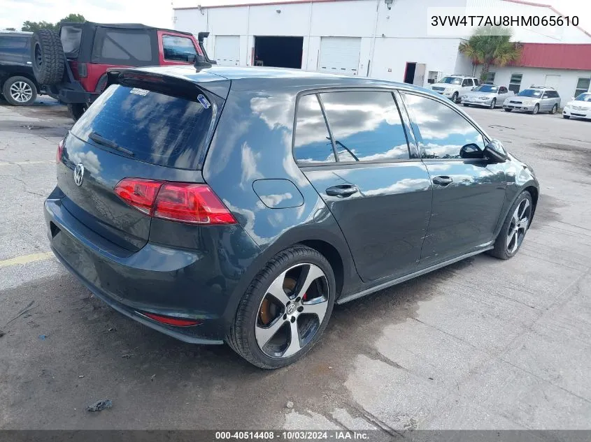 3VW4T7AU8HM065610 2017 Volkswagen Golf Gti Autobahn 4-Door/S 4-Door/Se 4-Door/Sport 4-Door