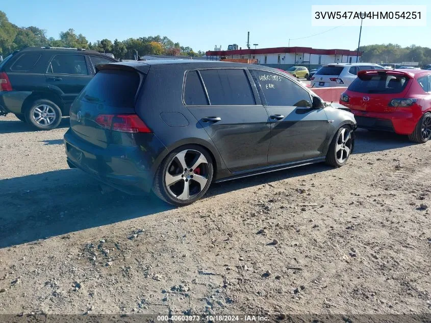 2017 Volkswagen Golf Gti Autobahn 4-Door/S 4-Door/Se 4-Door/Sport 4-Door VIN: 3VW547AU4HM054251 Lot: 40603973