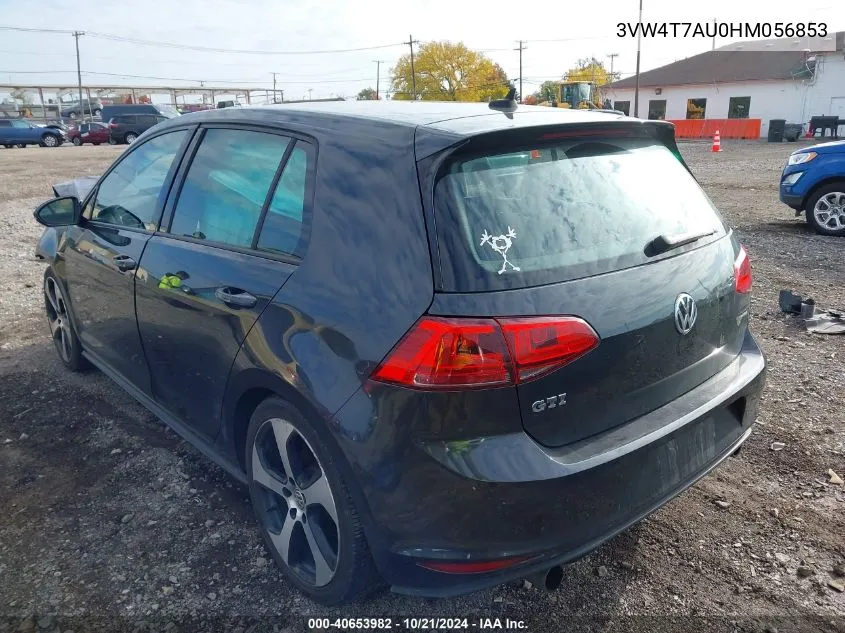 2017 Volkswagen Golf Gti Autobahn 4-Door/S 4-Door/Se 4-Door/Sport 4-Door VIN: 3VW4T7AU0HM056853 Lot: 40653982