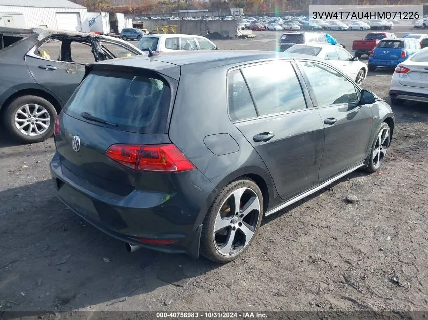 2017 Volkswagen Golf Gti Autobahn 4-Door/S 4-Door/Se 4-Door/Sport 4-Door VIN: 3VW4T7AU4HM071226 Lot: 40756983