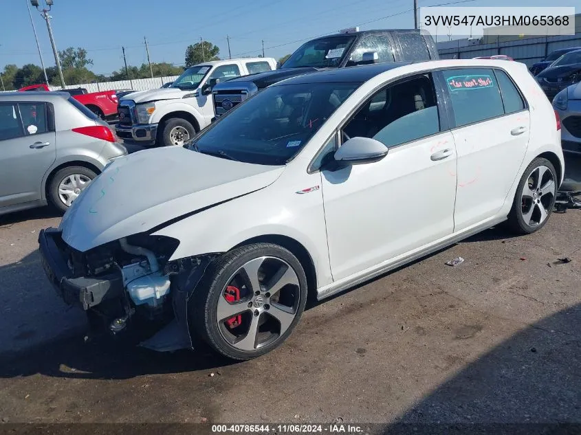 2017 Volkswagen Golf Gti Autobahn 4-Door/S 4-Door/Se 4-Door/Sport 4-Door VIN: 3VW547AU3HM065368 Lot: 40786544