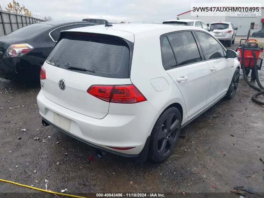 2017 Volkswagen Golf Gti Se 4-Door VIN: 3VW547AUXHM010495 Lot: 40843496