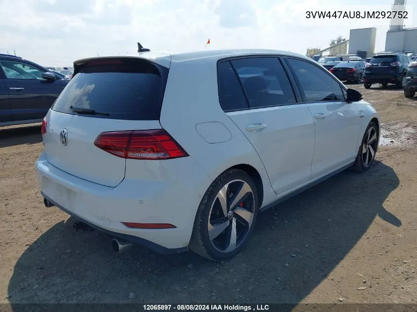 3VW447AU8JM292752 2018 Volkswagen Golf Gti