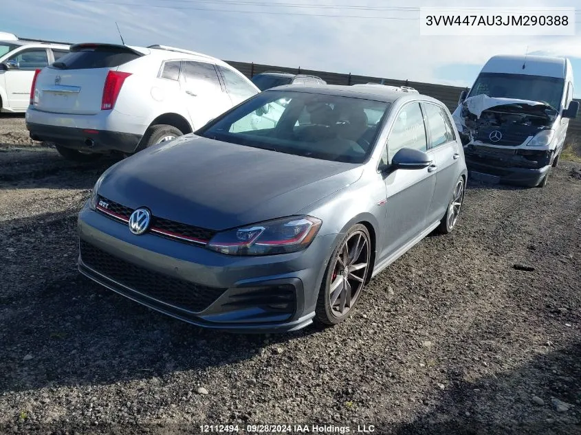 2018 Volkswagen Golf Gti VIN: 3VW447AU3JM290388 Lot: 12112494