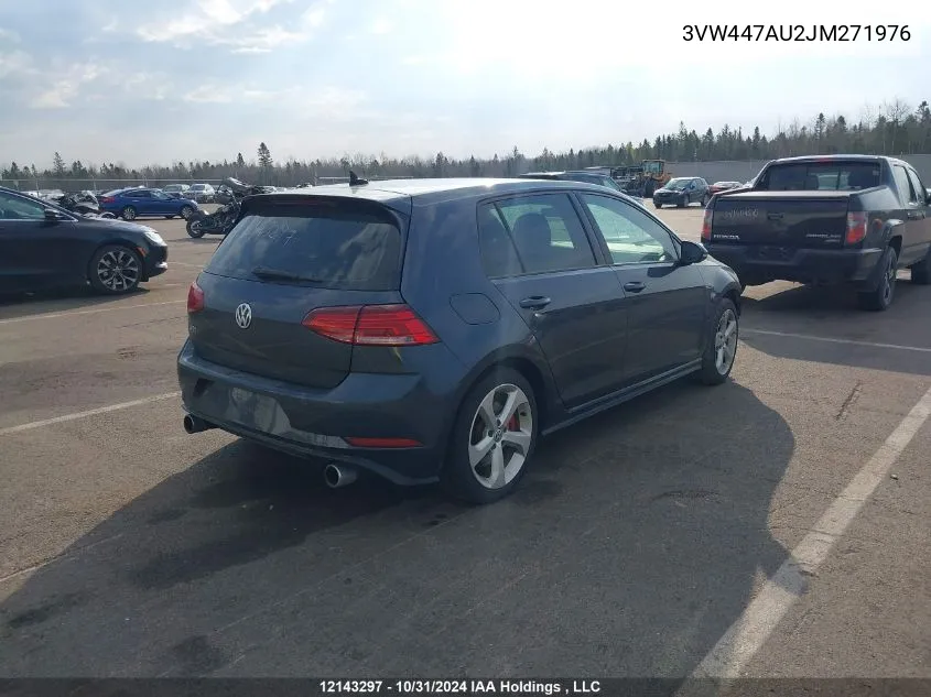 2018 Volkswagen Golf Gti VIN: 3VW447AU2JM271976 Lot: 12143297