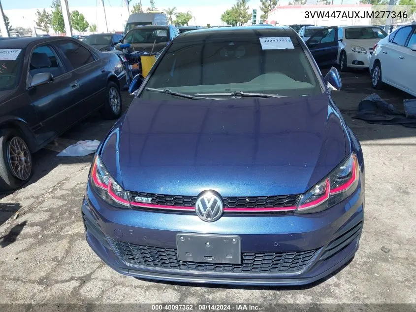 2018 Volkswagen Golf Gti 2.0T Autobahn/2.0T S/2.0T Se VIN: 3VW447AUXJM277346 Lot: 40097352