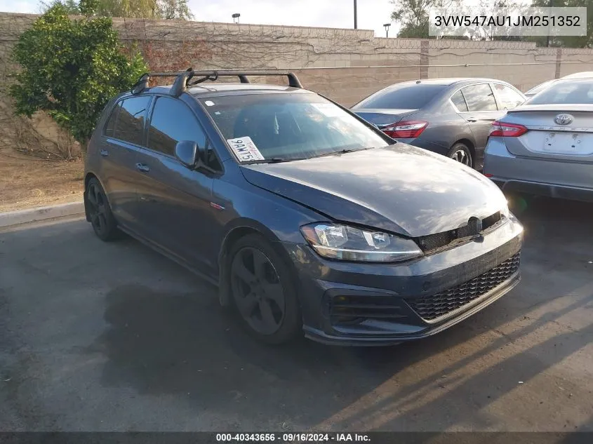 3VW547AU1JM251352 2018 Volkswagen Golf Gti 2.0T Autobahn/2.0T S/2.0T Se