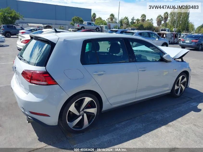 3VW447AU6JM283483 2018 Volkswagen Golf Gti 2.0T Autobahn/2.0T S/2.0T Se