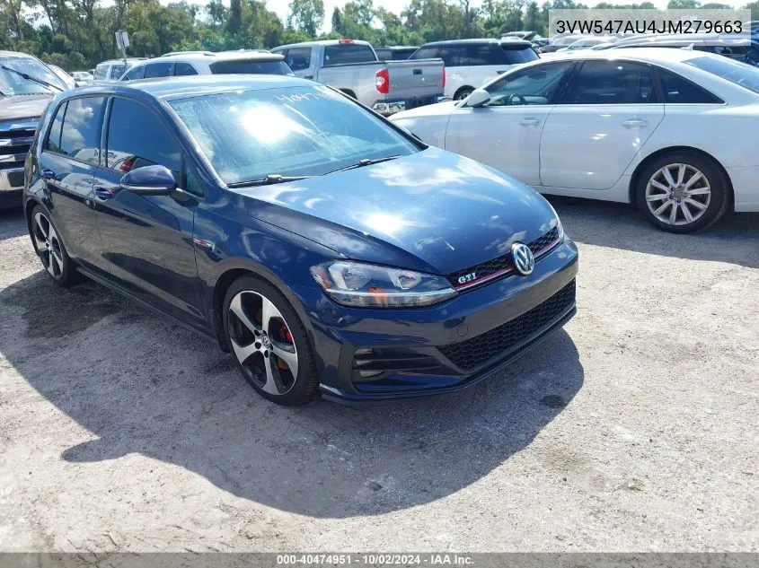 2018 Volkswagen Golf Gti 2.0T Autobahn/2.0T S/2.0T Se VIN: 3VW547AU4JM279663 Lot: 40474951