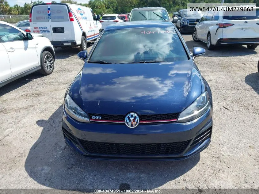 2018 Volkswagen Golf Gti 2.0T Autobahn/2.0T S/2.0T Se VIN: 3VW547AU4JM279663 Lot: 40474951