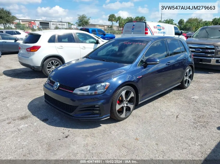 2018 Volkswagen Golf Gti 2.0T Autobahn/2.0T S/2.0T Se VIN: 3VW547AU4JM279663 Lot: 40474951