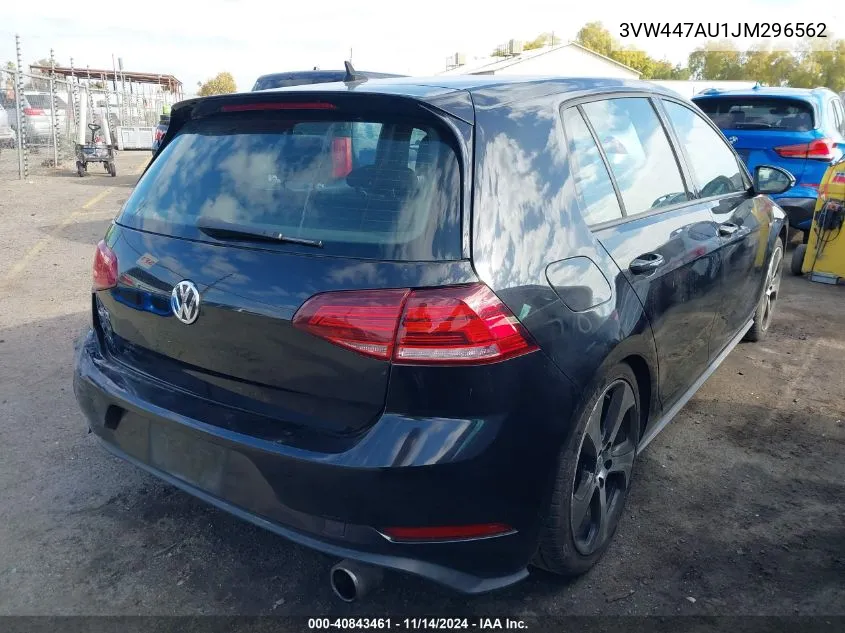 2018 Volkswagen Golf Gti 2.0T Autobahn/2.0T Se/S VIN: 3VW447AU1JM296562 Lot: 40843461