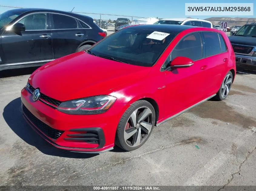 2018 Volkswagen Golf Gti 2.0T Autobahn/2.0T S/2.0T Se VIN: 3VW547AU3JM295868 Lot: 40911857