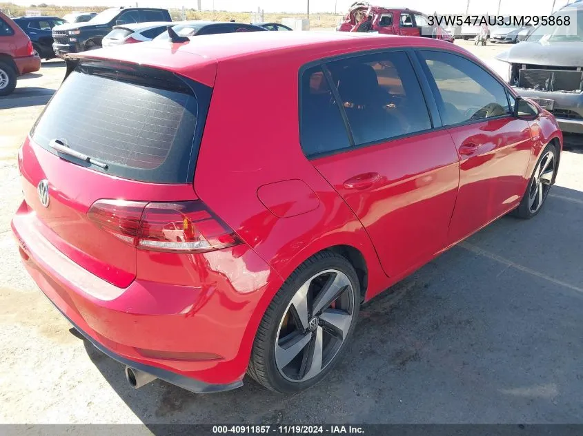 2018 Volkswagen Golf Gti 2.0T Autobahn/2.0T S/2.0T Se VIN: 3VW547AU3JM295868 Lot: 40911857