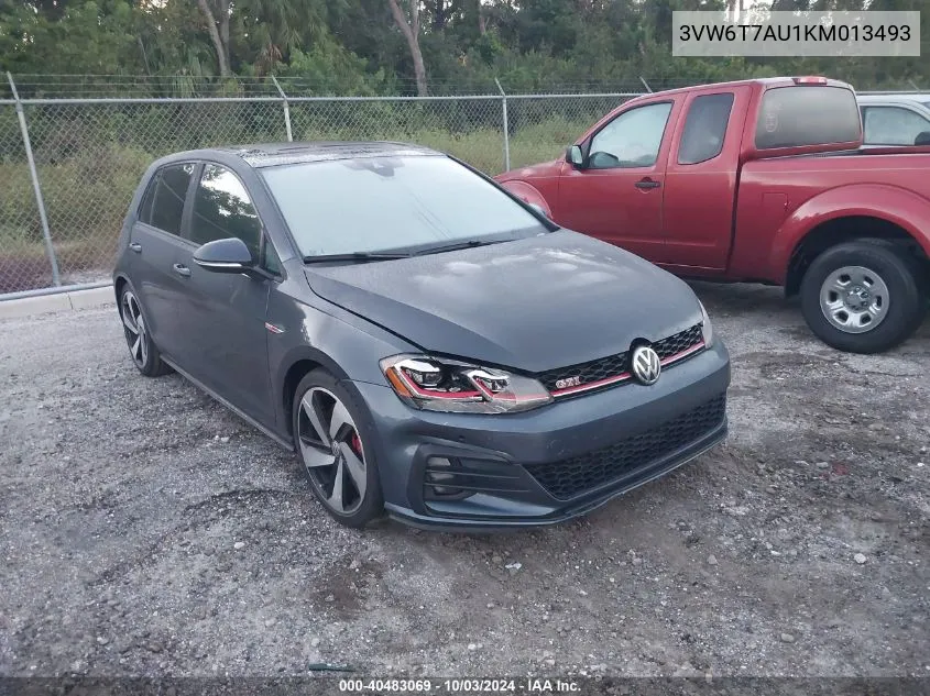 2019 Volkswagen Golf Gti 2.0T Autobahn/2.0T Rabbit Edition/2.0T S/2.0T Se VIN: 3VW6T7AU1KM013493 Lot: 40483069