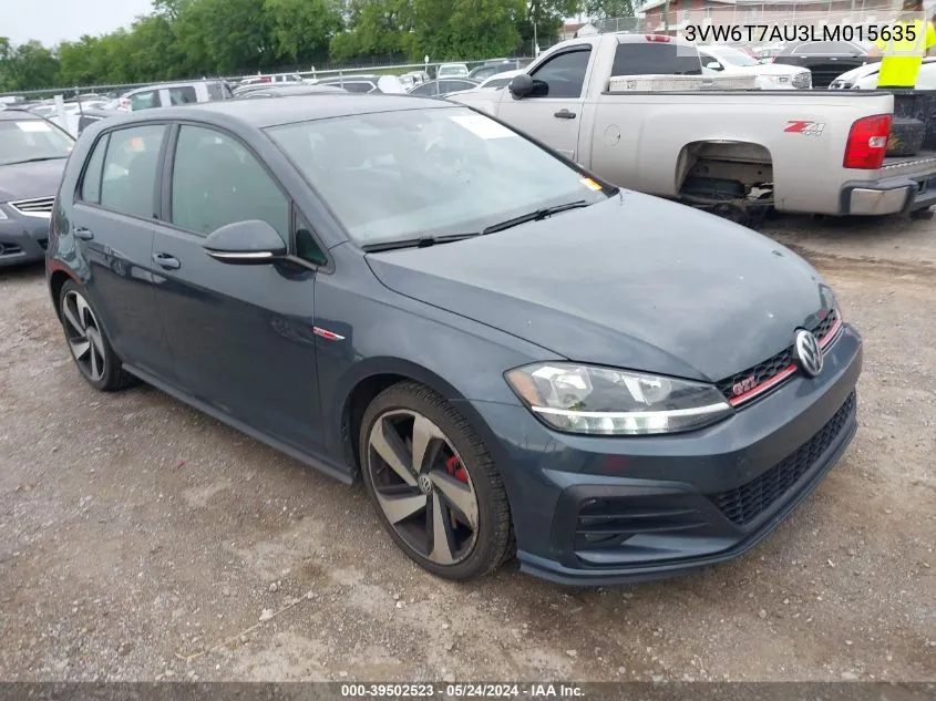 2020 Volkswagen Golf Gti 2.0T Autobahn/2.0T S/2.0T Se VIN: 3VW6T7AU3LM015635 Lot: 39502523