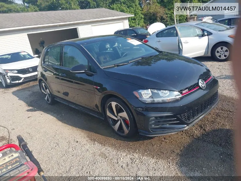 2020 Volkswagen Golf Gti 2.0T Autobahn/2.0T S/2.0T Se VIN: 3VW6T7AU0LM014457 Lot: 40099893