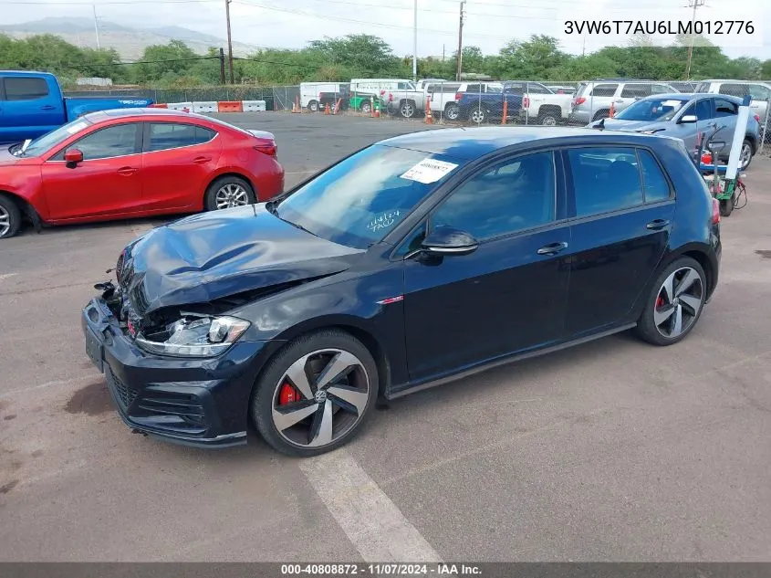 2020 Volkswagen Golf Gti 2.0T Autobahn/2.0T S/2.0T Se VIN: 3VW6T7AU6LM012776 Lot: 40808872