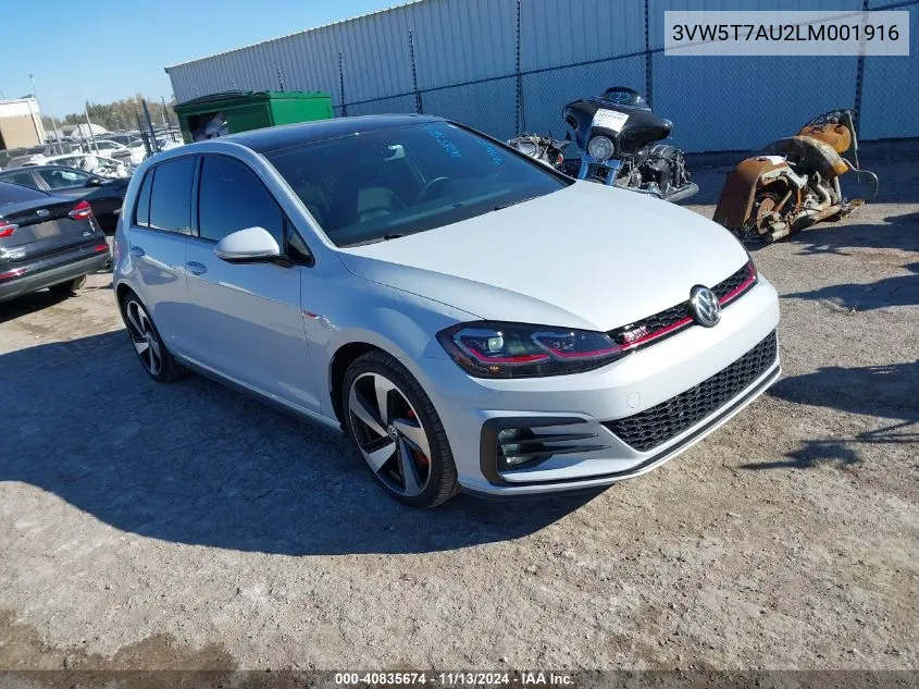 2020 Volkswagen Golf Gti 2.0T Autobahn/2.0T S/2.0T Se VIN: 3VW5T7AU2LM001916 Lot: 40835674