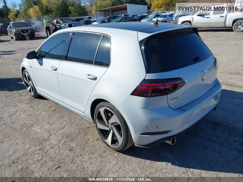 2020 Volkswagen Golf Gti 2.0T Autobahn/2.0T S/2.0T Se VIN: 3VW5T7AU2LM001916 Lot: 40835674