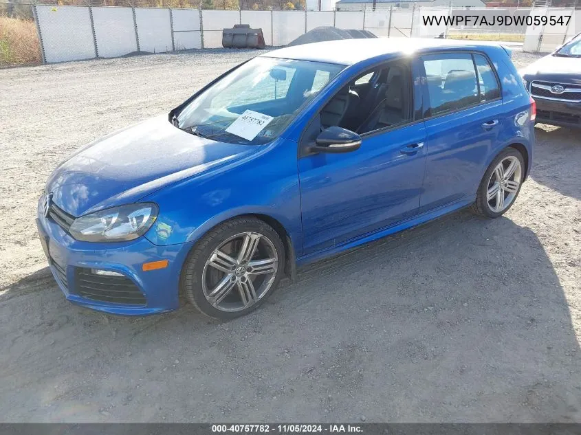 2013 Volkswagen Golf R 4-Door VIN: WVWPF7AJ9DW059547 Lot: 40757782