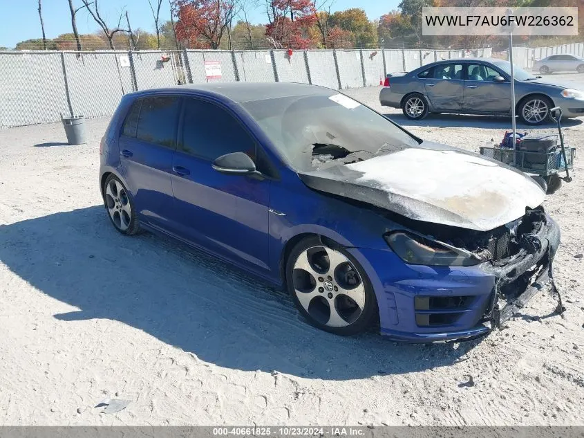 WVWLF7AU6FW226362 2015 Volkswagen Golf R 4-Door