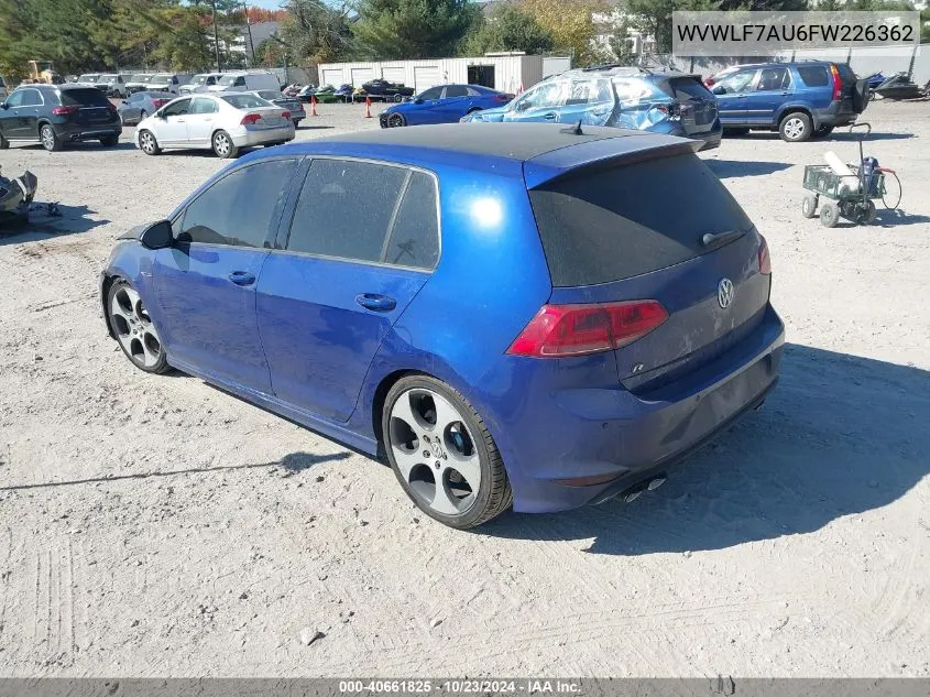 WVWLF7AU6FW226362 2015 Volkswagen Golf R 4-Door