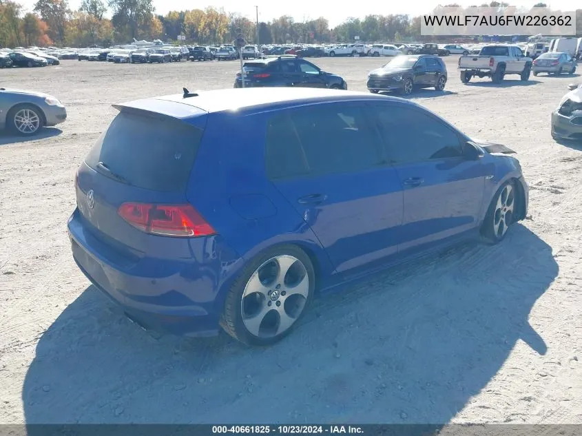 WVWLF7AU6FW226362 2015 Volkswagen Golf R 4-Door