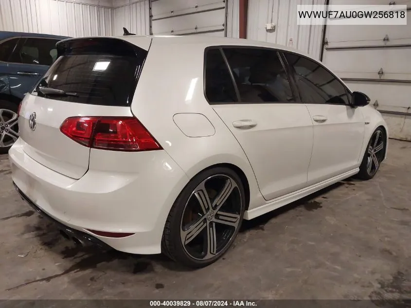 WVWUF7AU0GW256818 2016 Volkswagen Golf R 4-Door