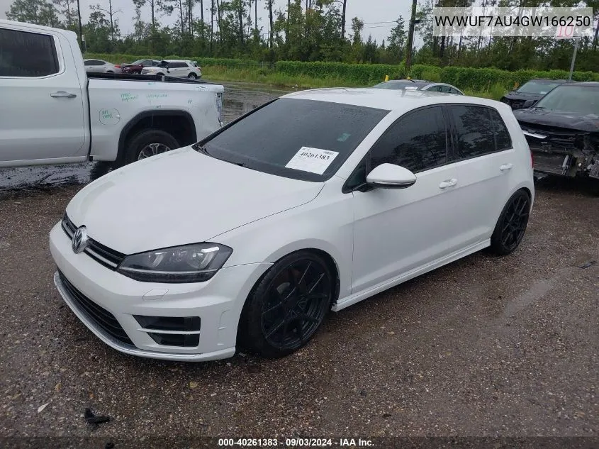 2016 Volkswagen Golf R 4-Door VIN: WVWUF7AU4GW166250 Lot: 40261383