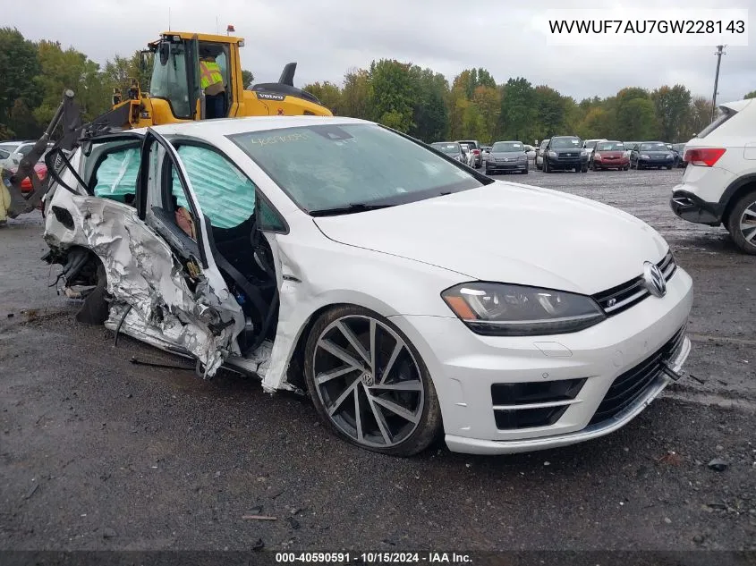 WVWUF7AU7GW228143 2016 Volkswagen Golf R 4-Door